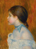 Buste van jonge vrouw met blauwe strik - Pierre-Auguste Renoir — weergave van het kunstwerk
