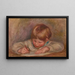 Claude Renoir schrijvend - Pierre-Auguste Renoir — ingelijst kunstwerk aan de muur