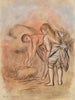 Twee jonge meisjes aan de rand van de zee - Pierre-Auguste Renoir — weergave van het kunstwerk