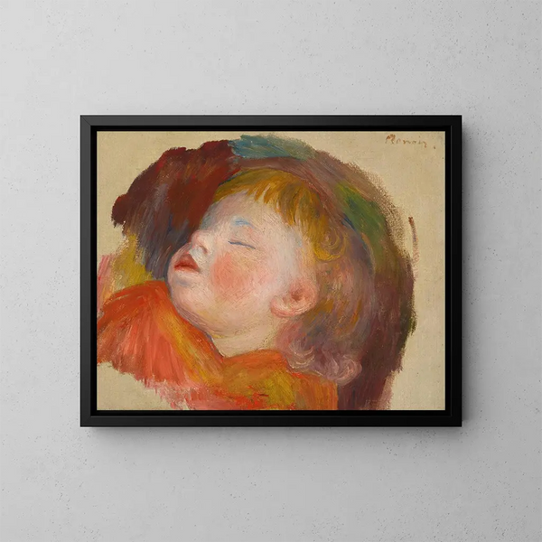 Kindje slapend - Pierre-Auguste Renoir — ingelijst kunstwerk aan de muur
