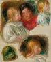 Studie van kinderen en jonge vrouw - Pierre-Auguste Renoir — weergave van het kunstwerk