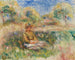 Vrouw zittend in een landschap - Pierre-Auguste Renoir — weergave van het kunstwerk