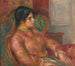 Vrouw op groene stoel - Pierre-Auguste Renoir — weergave van het kunstwerk