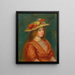 Vrouw met rood bustje - Pierre-Auguste Renoir — ingelijst kunstwerk aan de muur
