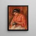 Meisje dat naait Vrouw die herstelt - Pierre-Auguste Renoir — ingelijst kunstwerk aan de muur