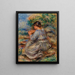 Meisje zittend in een landschap Jeune fille assise dans un jardin - Pierre-Auguste Renoir — ingelijst kunstwerk aan de muur