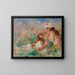 Meisjes in het gras die een boeket regelen - Pierre-Auguste Renoir — ingelijst kunstwerk aan de muur