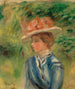 Jonge vrouw met bloemenhoed - Pierre-Auguste Renoir — weergave van het kunstwerk
