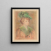 Dame met groene hoed - Pierre-Auguste Renoir — ingelijst kunstwerk aan de muur