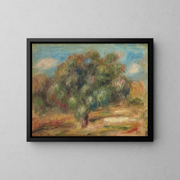 Landschap met een meisje - Pierre-Auguste Renoir — ingelijst kunstwerk aan de muur