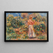 Landschap met vrouw in roze en wit - Pierre-Auguste Renoir — ingelijst kunstwerk aan de muur