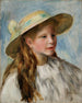 Little Girl With A Hat Jeune Fille Au Chapeau - Pierre-Auguste Renoir — weergave van het kunstwerk