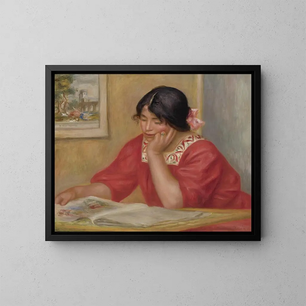 Lontine lezend - Pierre-Auguste Renoir — ingelijst kunstwerk aan de muur