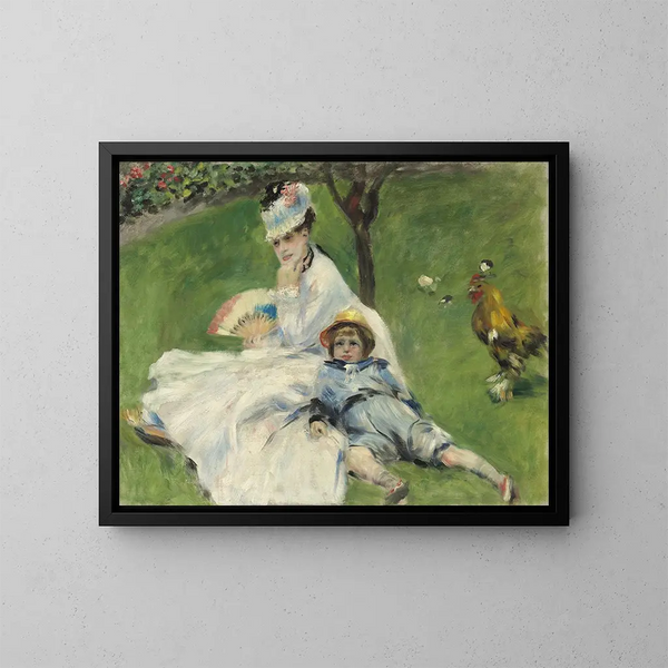 Madame Monet en haar zoon - Pierre-Auguste Renoir — ingelijst kunstwerk aan de muur