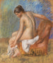 Nuu bij de fauteuil - Pierre-Auguste Renoir — weergave van het kunstwerk