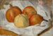 Pommes, kweepeer en granaatappel op een doek - Pierre-Auguste Renoir — weergave van het kunstwerk