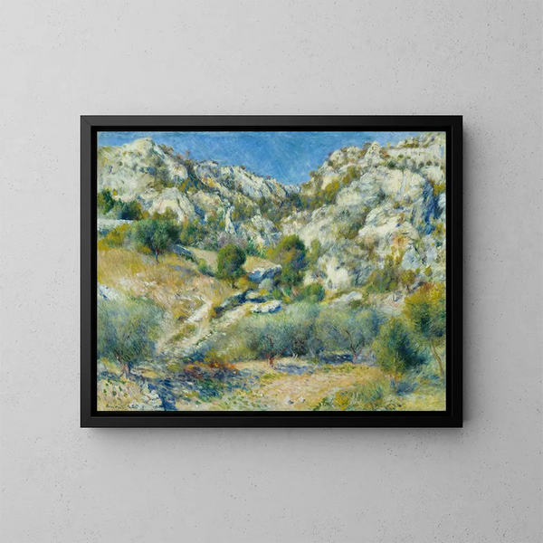 Rochers aan de L'Estaque - Pierre-Auguste Renoir — ingelijst kunstwerk aan de muur