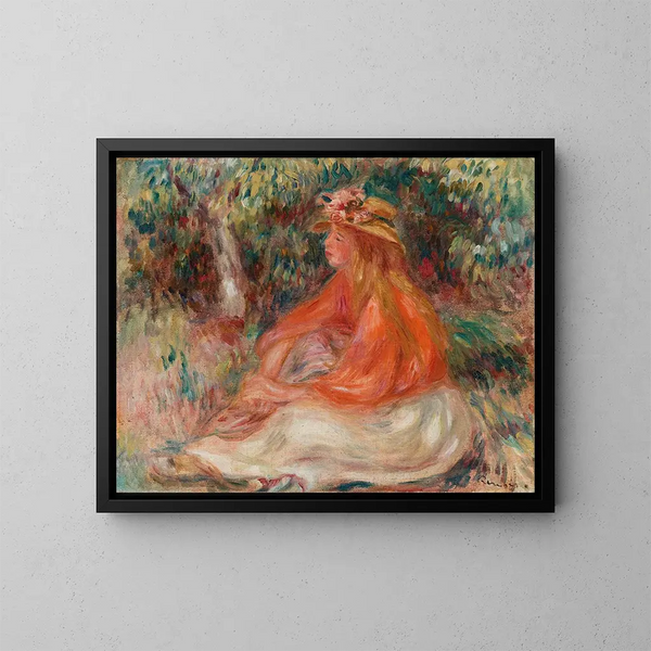 Vrouw zittend - Pierre-Auguste Renoir — ingelijst kunstwerk aan de muur