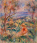 Zittende vrouw met zee op de achtergrond Vrouw zittend aan de rand van de zee - Pierre-Auguste Renoir — weergave van het kunstwerk