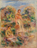 Staande Vrouw en Zittende Vrouw in een Landschap Een vrouw staand en een vrouw zittend in een landschap - Pierre-Auguste Renoir — weergave van het kunstwerk