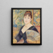 Vrouw met waaier - Pierre - Auguste Renoir — ingelijst kunstwerk aan de muur