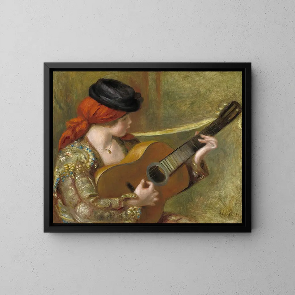 van een jonge Spaanse vrouw met gitaar - Pierre-Auguste Renoir — ingelijst kunstwerk aan de muur