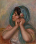 Jong meisje dat haar oorbel rechtzet - Pierre-Auguste Renoir — weergave van het kunstwerk
