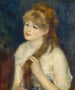 Jonge vrouw die haar haar vlecht - Pierre-Auguste Renoir — weergave van het kunstwerk