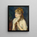 Jonge vrouw die haar haar vlecht - Pierre-Auguste Renoir — ingelijst kunstwerk aan de muur