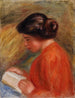 Jonge vrouw die leest jonge vrouw die leest buste - Pierre-Auguste Renoir — weergave van het kunstwerk