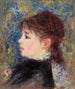 Jonge vrouw met roos Jeune fille à la rose - Pierre-Auguste Renoir — weergave van het kunstwerk
