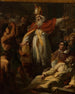 Sint Ambrozius die een Arianse priester redt van de woede van het volk - Pierre-Augustin Vafflard — weergave van het kunstwerk