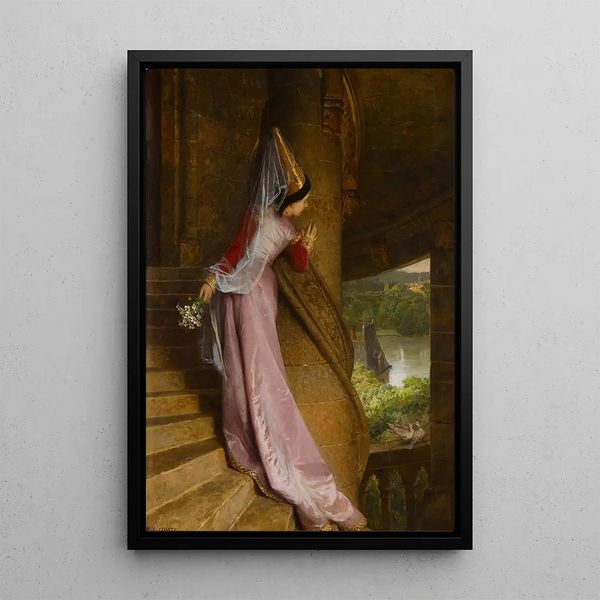 Het geheime rendez-vous - Pierre-Charles Comte — ingelijst kunstwerk aan de muur