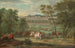 van het Château Neuf de Saint-Germain-en-Laye met vertrek voor de jacht - Pierre-Denis Martin — weergave van het kunstwerk