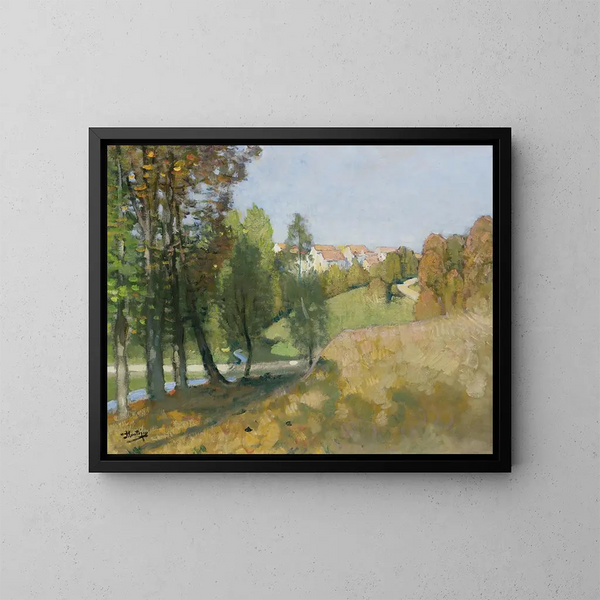 Autumn Painting - Pierre-Eugène Montzin — framed artwork on a wall