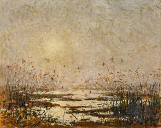 PierreEugne Montzin - Coucher de soleil sur le marais fleur.webp