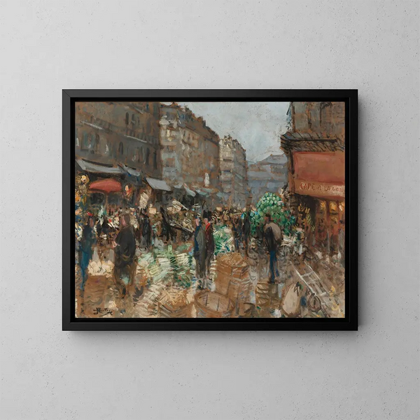 Les Halles anciennes - Pierre-Eugène Montzin — framed artwork on a wall