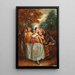 Een scène uit de Commedia dell'Arte met Colombine, Arlequin en Pierrot - Pierre Antoine Quillard — ingelijst kunstwerk aan de muur