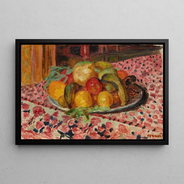 Fruit Plate Painting - Pierre Bonnard — framed artwork on a wall