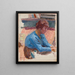 Vrouw in gedachten met een blauwe bustier - Pierre Bonnard — ingelijst kunstwerk aan de muur