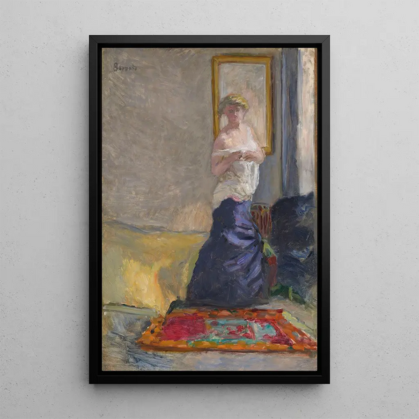 Jonge vrouw die zich uitkleedt - Pierre Bonnard — ingelijst kunstwerk aan de muur