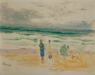 Pierre Bonnard - La plage Trois personnages et un chien.webp