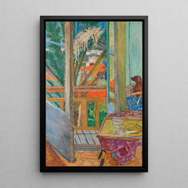 La porte-fenêtre avec chien - Pierre Bonnard — ingelijst kunstwerk aan de muur