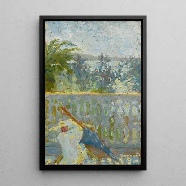 Le balcon et l'ombrelle - Pierre Bonnard — ingelijst kunstwerk aan de muur