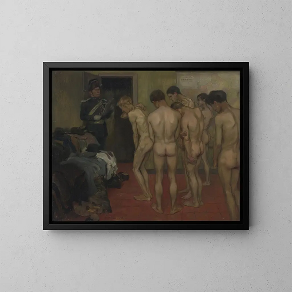 Conscrits - Pierre Georges Jeanniot — framed artwork on a wall