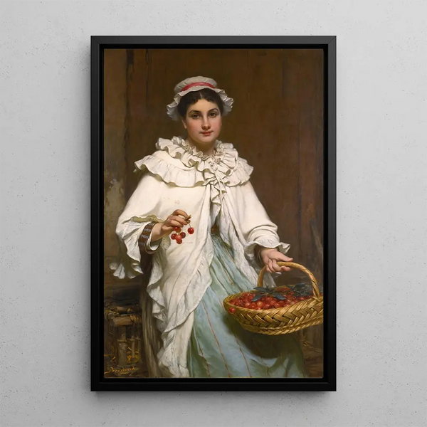 La cueilleuse de cerises - Pierre Louis Bouchard — ingelijst kunstwerk aan de muur