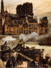 Notre-Dame en de kade bij de bloemen gezien vanaf de appelmarkt - Pierre Louis Moreau — weergave van het kunstwerk