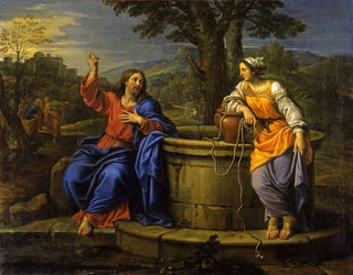 De Christus en de vrouw van Samaria - Pierre Mignard — weergave van het kunstwerk