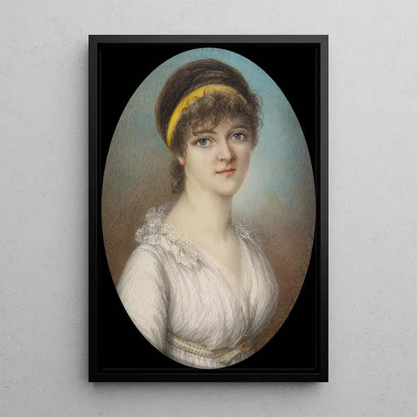 Jonge vrouw met gele lint in haar haar - Pierre Nicolas Violet — ingelijst kunstwerk aan de muur