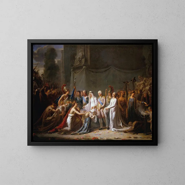 Allégorie van de intocht van Louis XVIII in Parijs op 3 mei 1814 - Pierre Nicolas Legrand — ingelijst kunstwerk aan de muur